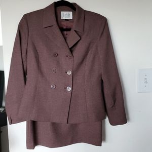 Maroon/Burgandy Le Suit 4 Petite Skirt Suit